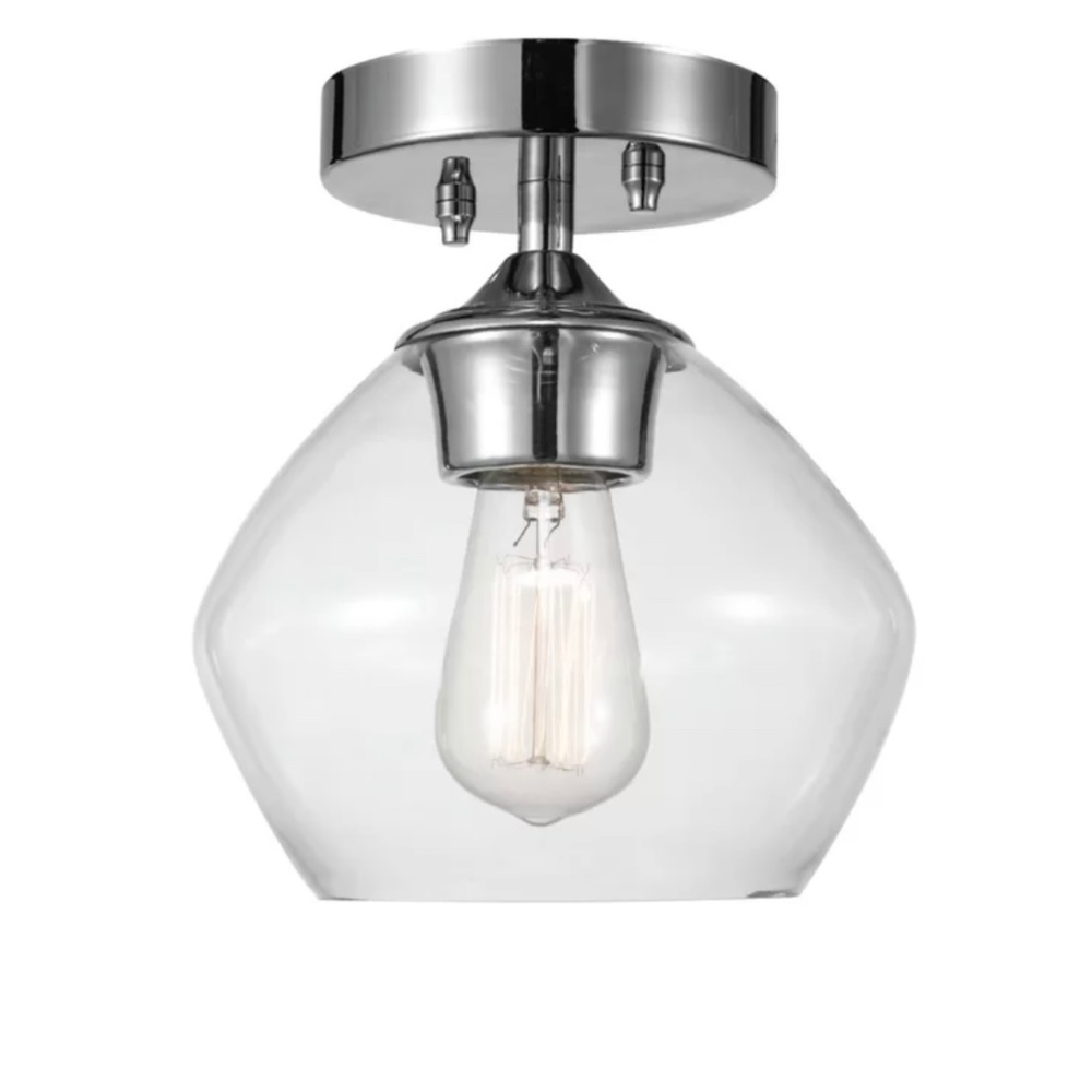 Orhan glass semi flush mount